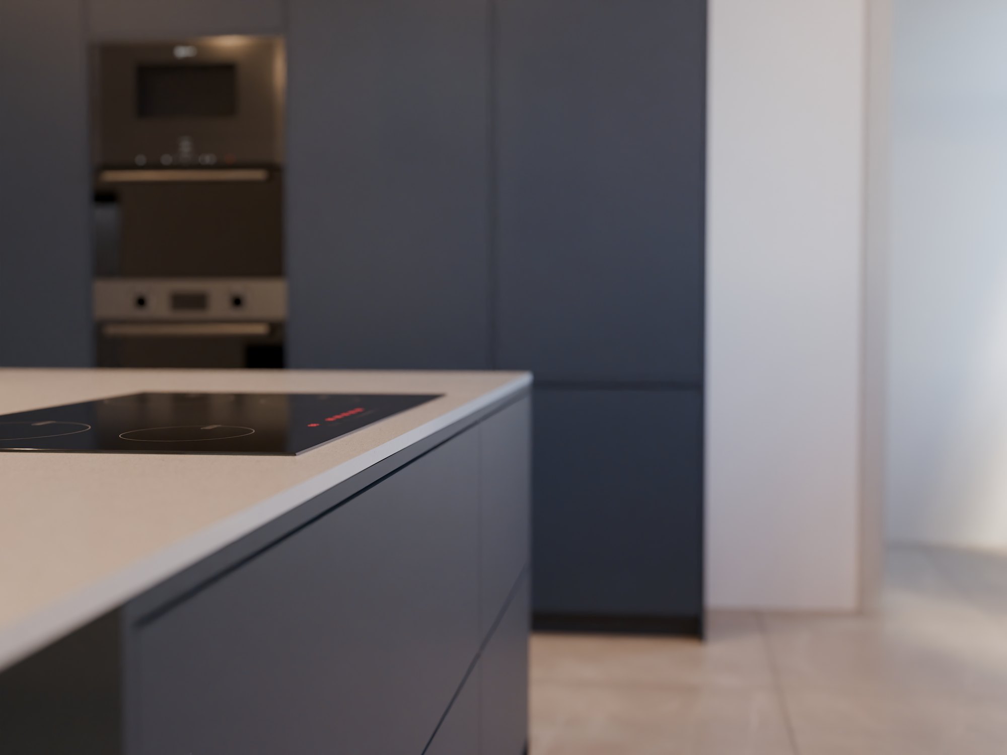 Kitchen detail render, hob